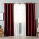 Tulle Lace and Faux Silk Blackout Mix and Match, 4-Piece Set, Burgundy