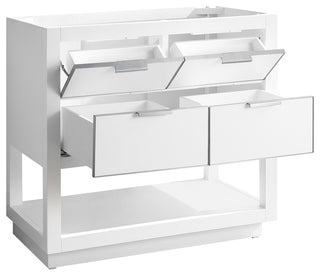 Avanity Allie 36" Vanity Only, White With Brushed Silver Hardware