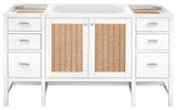 Addison 60" Single Vanity Cabinet, Glossy White, Glossy White, No Top