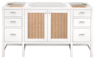 Addison 60" Single Vanity Cabinet, Glossy White, Glossy White, No Top