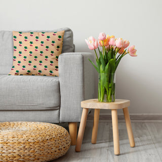 Radishes Pattern Decorative Throw Pillow, Corn Stalk, 26"x 26"