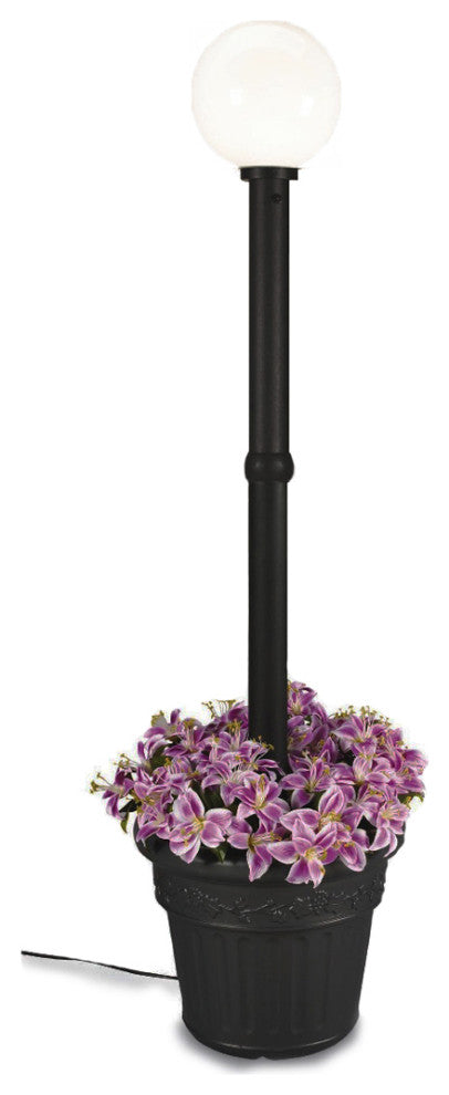 Ll-68100 Milano 68100 Black With White Globe Lantern Planter