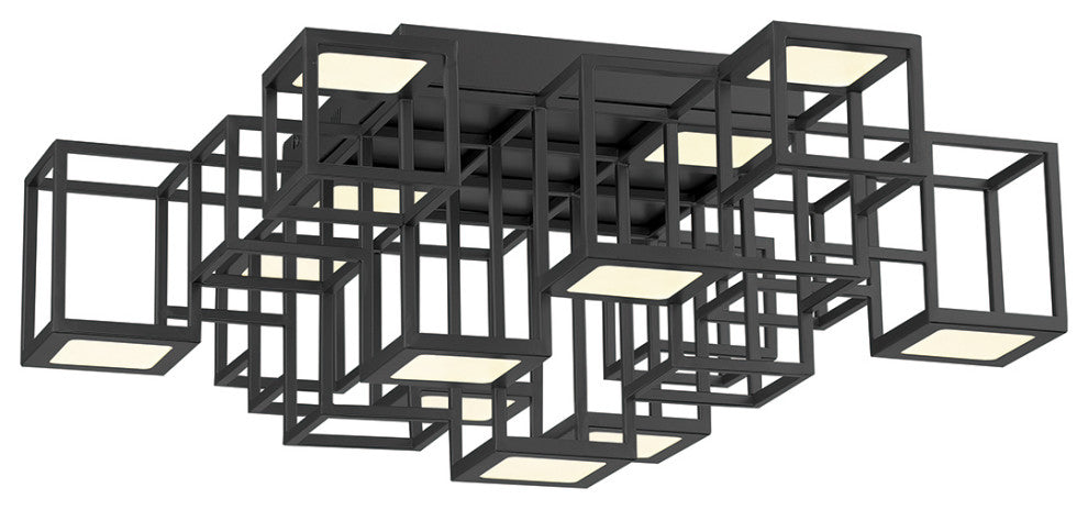 13 Light LED Flush Mount, Black