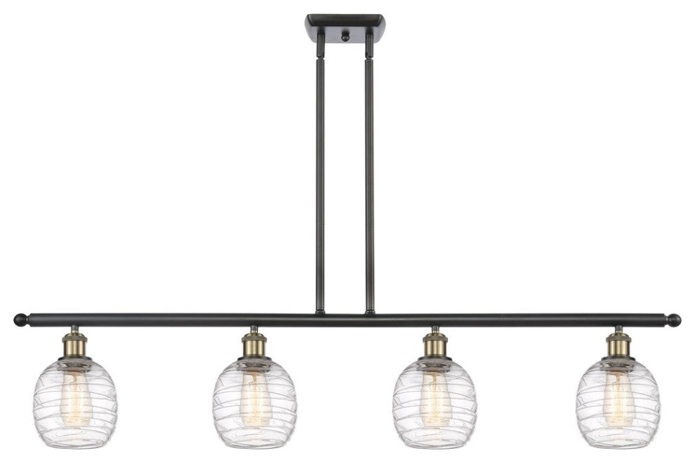 Innovations Belfast 4-Light Island Light 516-4I-BAB-G1013, Black Antique Brass