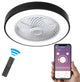 20" Mod Black and White Invisible Blade Ceiling Fan and Light