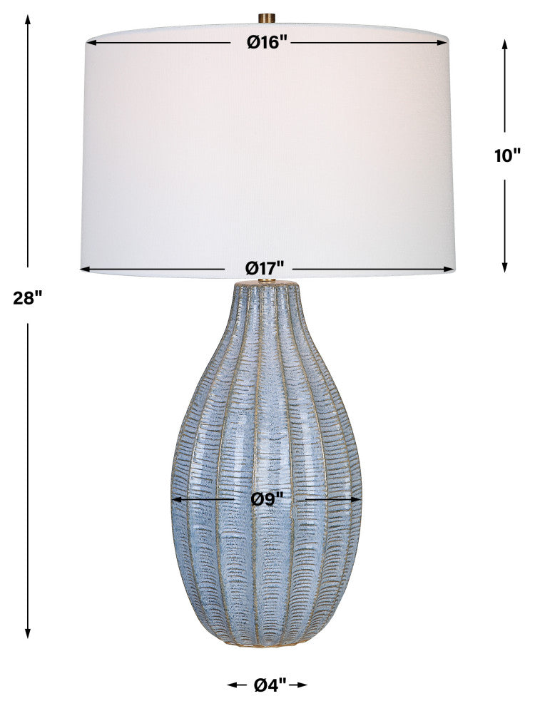 Uttermost Veston Blue Glaze Table Lamp