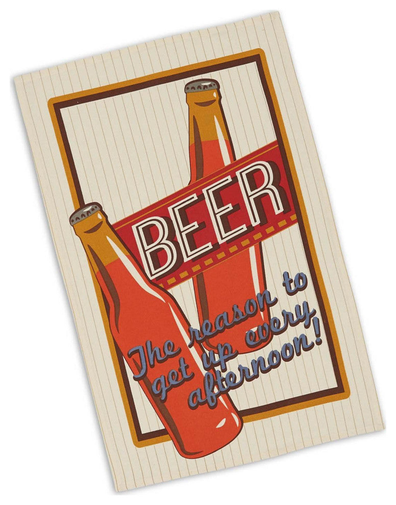 DII Assorted Retro Beer Print Dishtowel (Set of 3)
