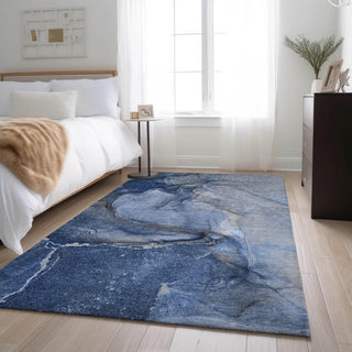 Premium Machine Washable Mayfield AMF524 Navy 2'6" x 3'10" Rug