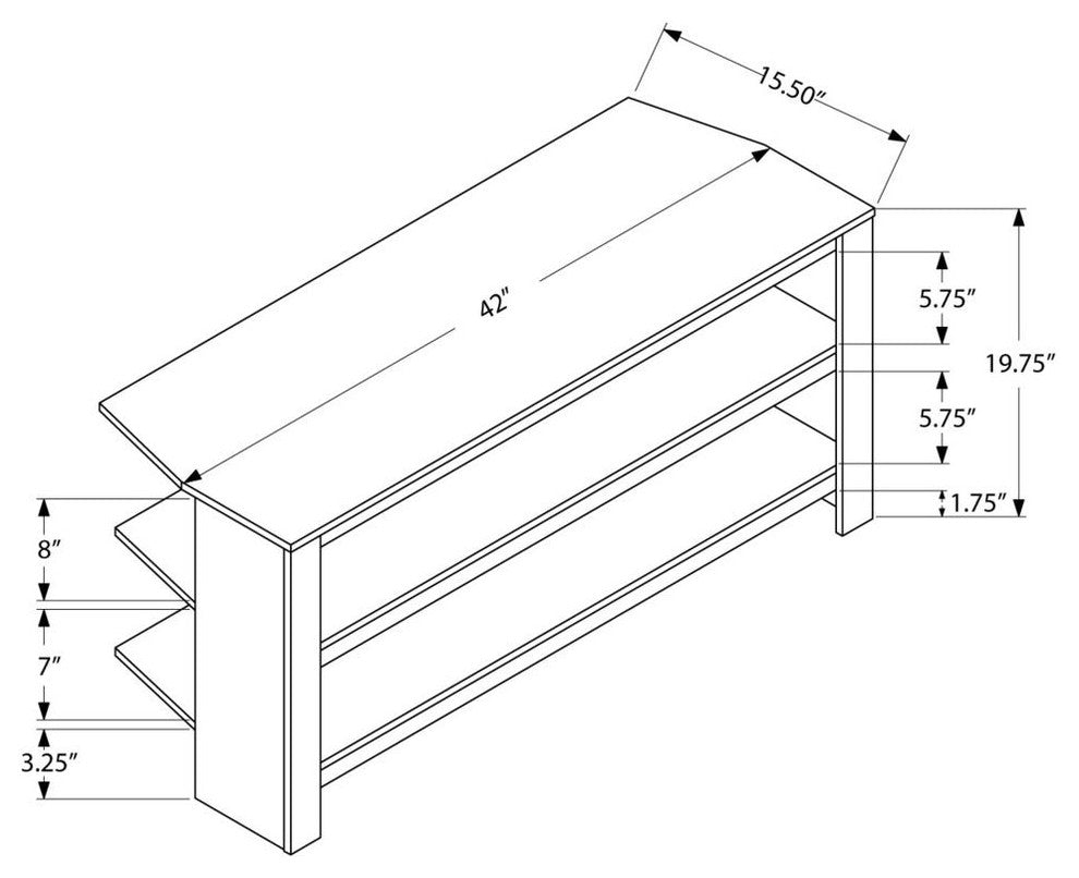 TV Stand, 42" Gray Corner