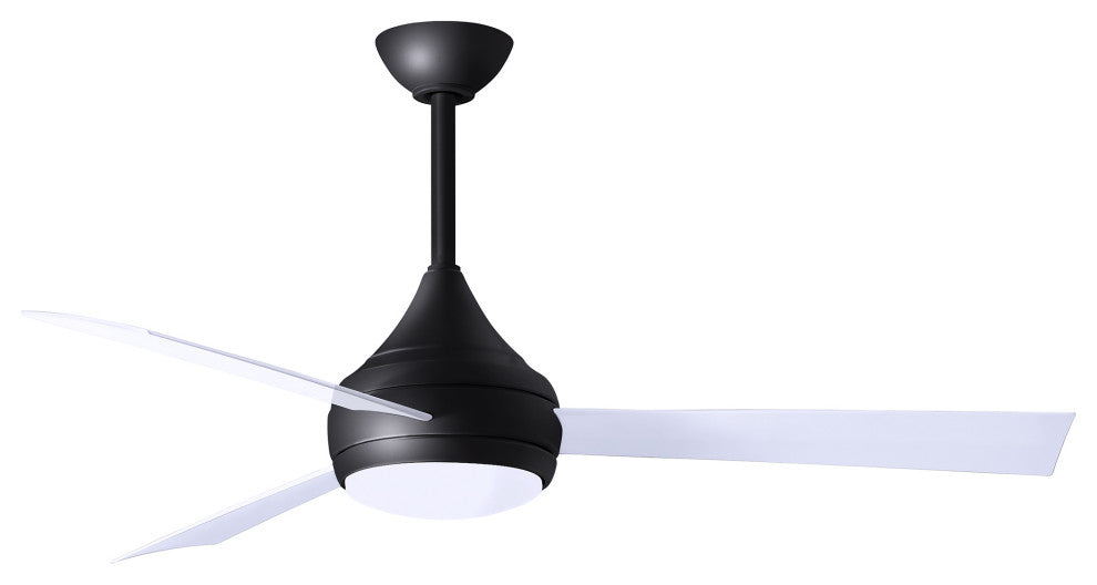 Donaire Paddle Fan Integrated LED, Matte Black, Gloss White Blades