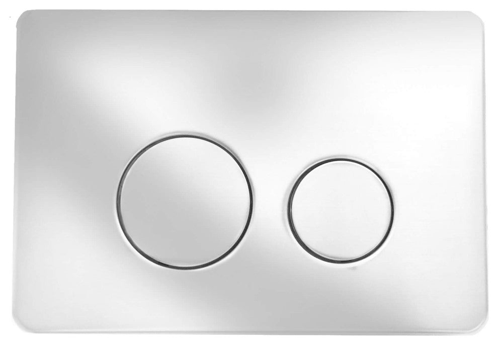Concealed Tank Push Button, Polished Chrome Push Plate, Round Metal Buttons
