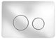 Concealed Tank Push Button, Polished Chrome Push Plate, Round Metal Buttons