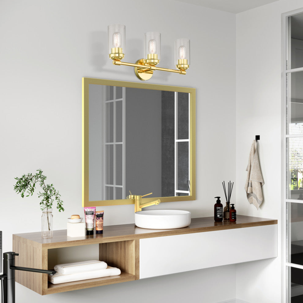 Whittier 3-Light Polished Brass Vanity Sconce