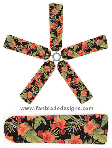 Island Floral Fan Blade Covers, Set of 5
