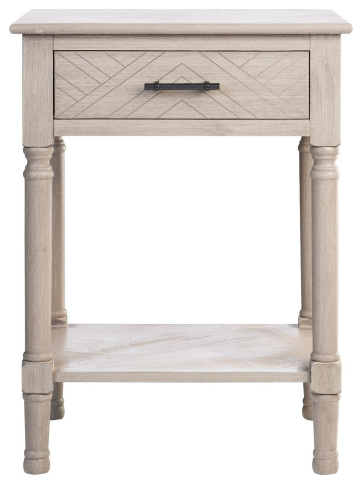 Safavieh Peyton 1 Drawer Accent Table, Greige