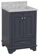 Nantucket 24" Bathroom Vanity, Marine Gray, Carrara Marble