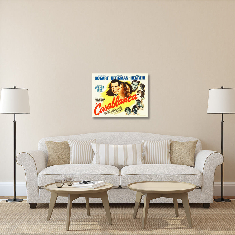 "Casablanca Poster" Stretched Canvas Giclee by Hollywood Photo Archive, 36x28"