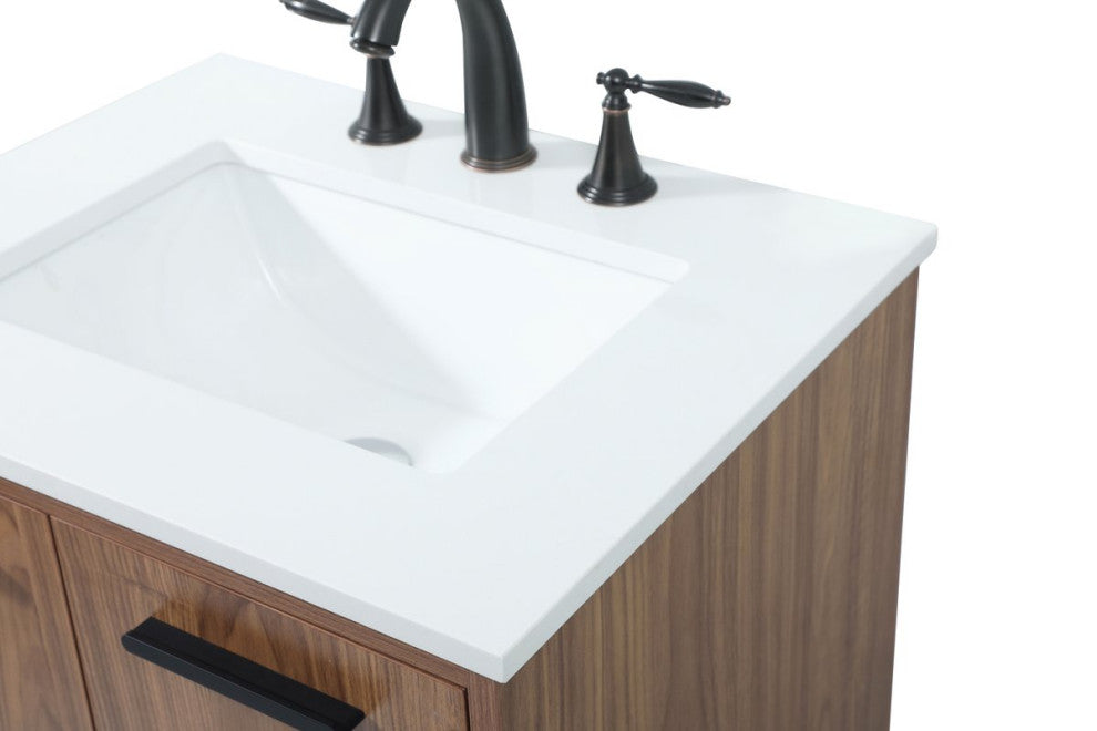 Bailey 19" Modern Walnut Brown-Light Bathroom Vanity
