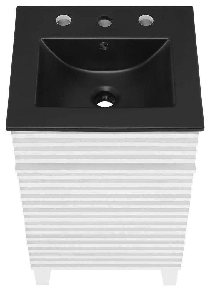 Render 18" Bathroom Vanity, White Black