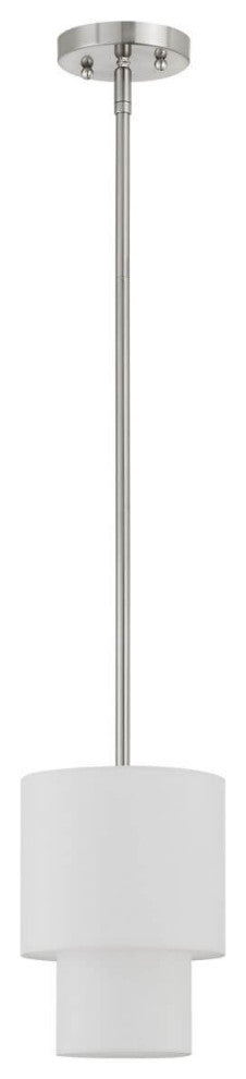 Livex Claremont 1 Light 7" Pendant, Brushed Nickel