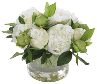 Uttermost Garden Peony Plastic and Polyester Bouquet in White
