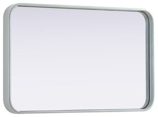 Home Living Contour Metal Rectangle Mirror 18x30, Silver