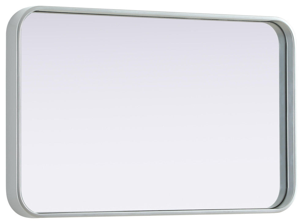 Home Living Contour Metal Rectangle Mirror 18x30, Silver