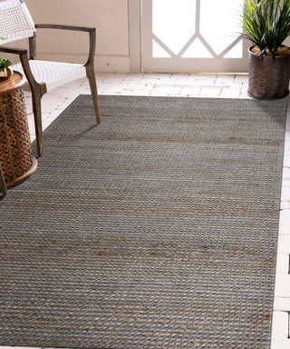Crest Gray/Natural Rustic Striped Handmade Jute/Wool Blend Area Rug, 9' x 12'