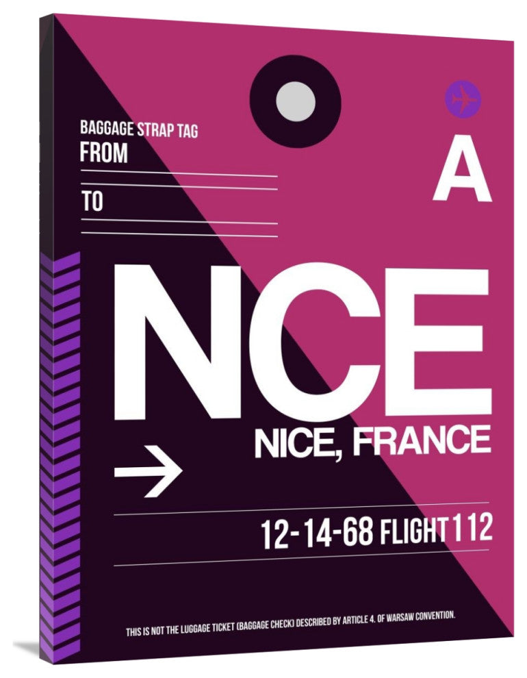 "NCE Nice Luggage Tag 1" Fine Art Print