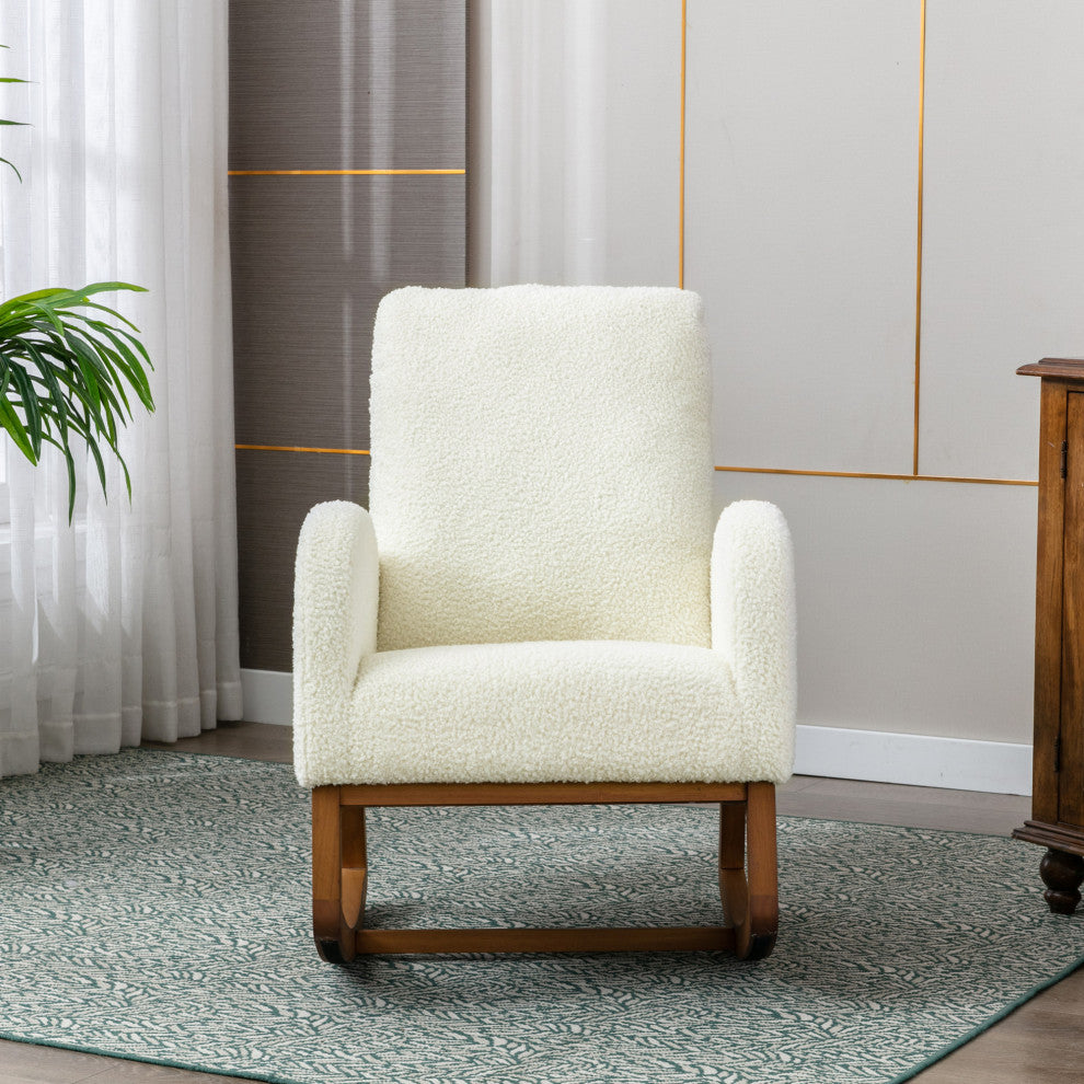 Gewnee Recliner Armchair with Wood Legs and Side Pocket