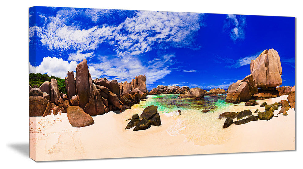 "Tropical Beach at Seychelles" Canvas Print
