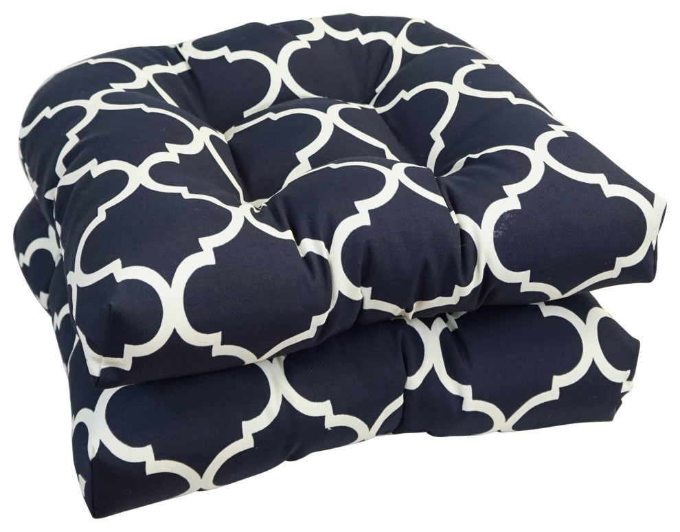 19" U-Shaped Dining Chair Cushions, Set of 2, Landview Navy