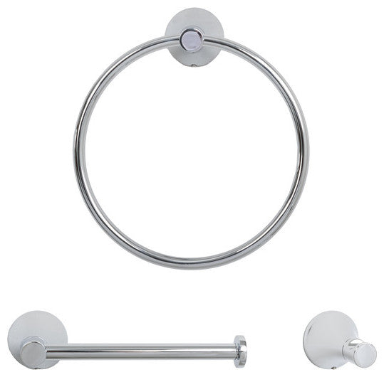 Italia Livorno Series 3 Piece Bathroom Accessory Set in Chrome