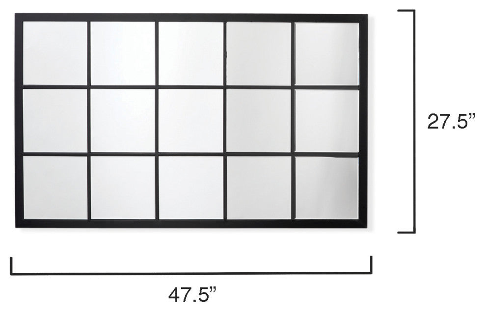 Tribecca Iron Mirror, Black