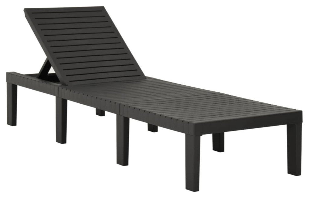 Vidaxl Sun Lounger With Cushion Plastic Anthracite