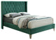 Better Home Products Alexa Velvet Upholstered Queen Platform Bed, Green