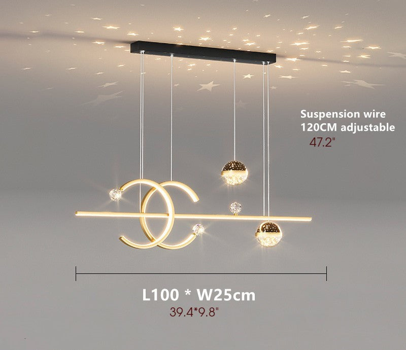Wallisellen | Creative LED Pendant Light in a Nordic style for Dining Room, Golden, Cool Light