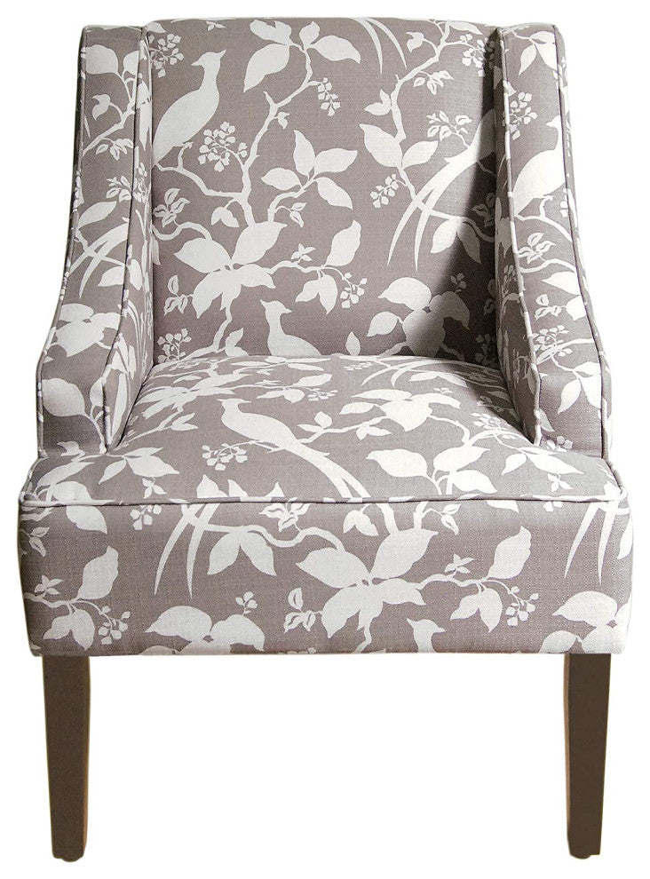 Modern Arm Accent Chair, Dark Gray Velvet