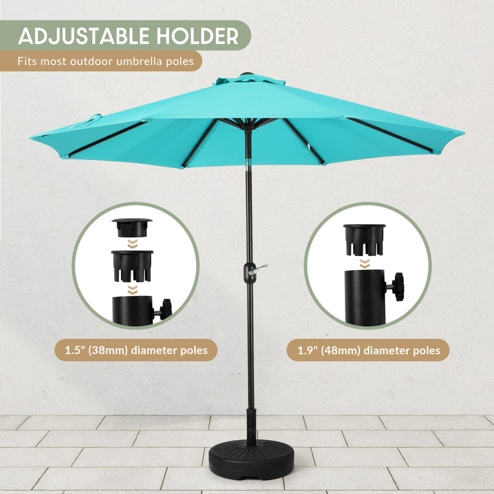 WestinTrends Fillable Round Plastic Market Umbrella Pole Holder Stand Base, Black