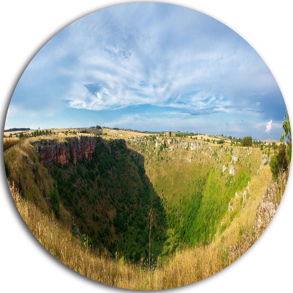 Pulo Di Altamura Panorama, Landscape Disc Metal Artwork, 11"