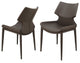 Set of Two Gray Faux Leather Wrapped Dining Chairs