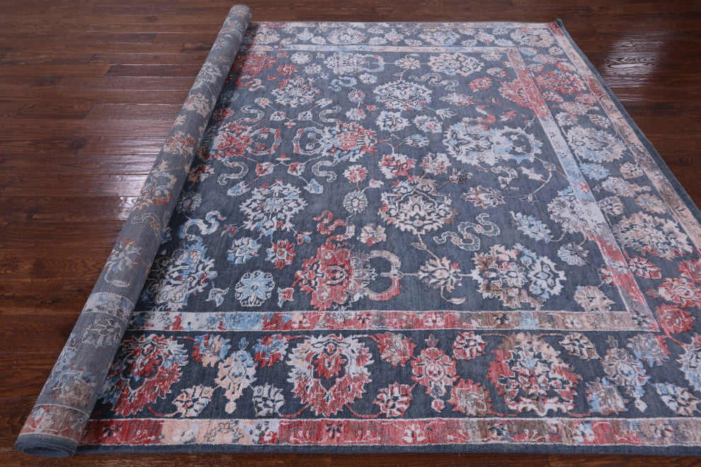 8' 1" X 10' 1" Persian Wool and Silk Handmade Rug Q7103