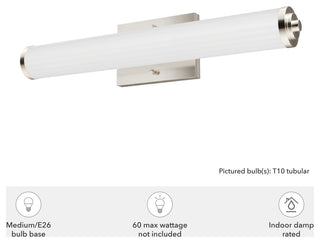 Holly Grove Brushed Nickel With Cased White Glass 2 Light Vanity Wall