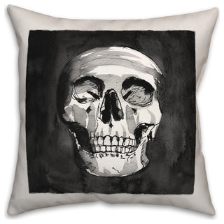 Watercolor Skull 16x16 Throw Pillow