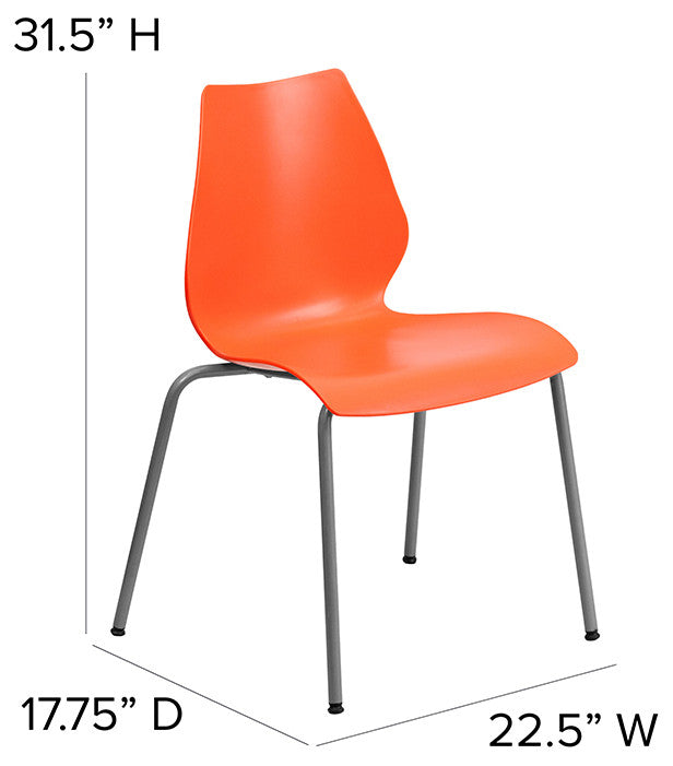 Orange Plastic Stack Chair RUT-288-ORANGE-GG