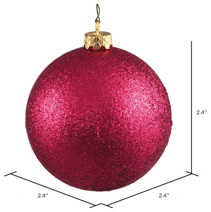 Vickerman 2.4" Wine Glitter Ball Ornament, 24 per Bag
