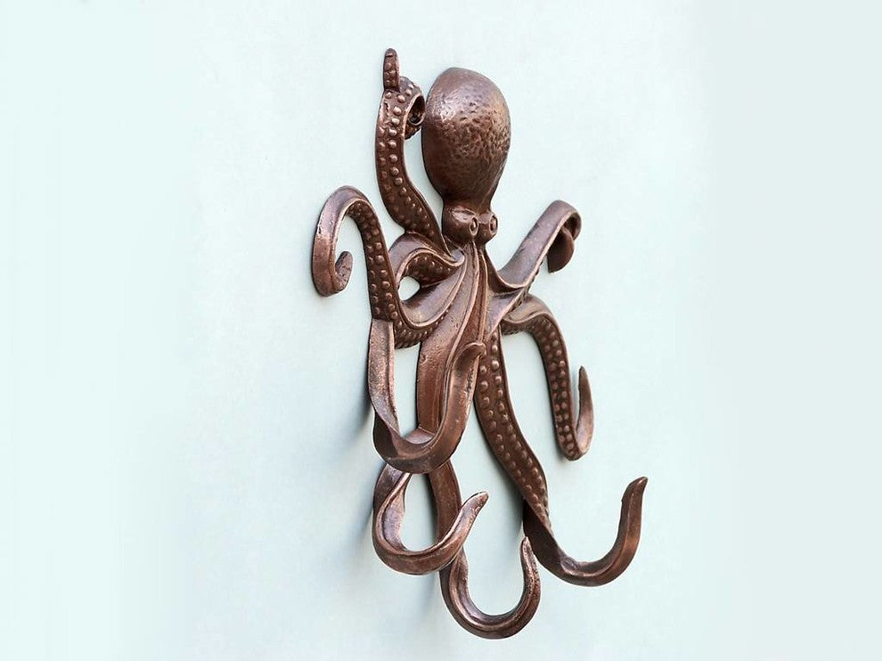 Antique Copper Octopus Hook 11"