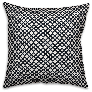 Navy Lattice Pattern Throw Pillow Cover, 20"x20"