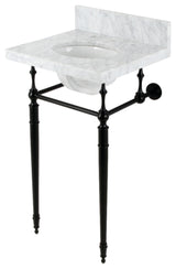KVPB1917M380ST 19" Carrara Marble Console Sink with Brass Legs