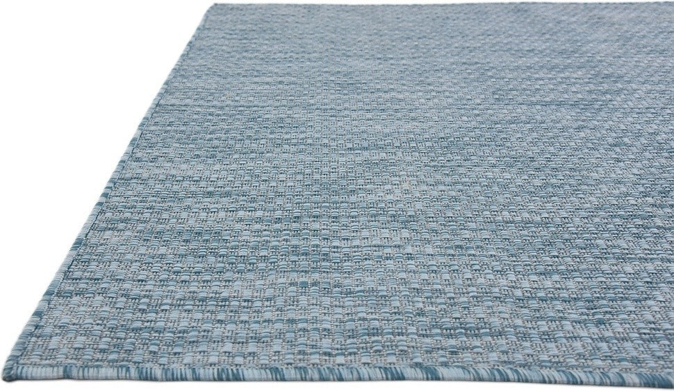Unique Loom Aquamarine Solid Outdoor 4' 0 x 6' 0 Area Rug